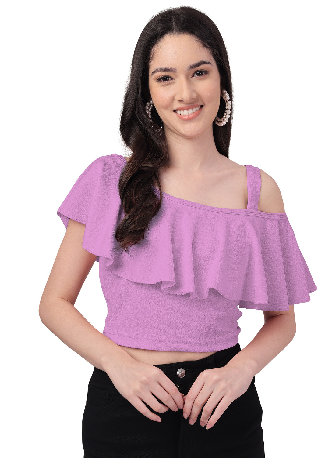 Image of Mehrang Casual Solid Women Pink Top