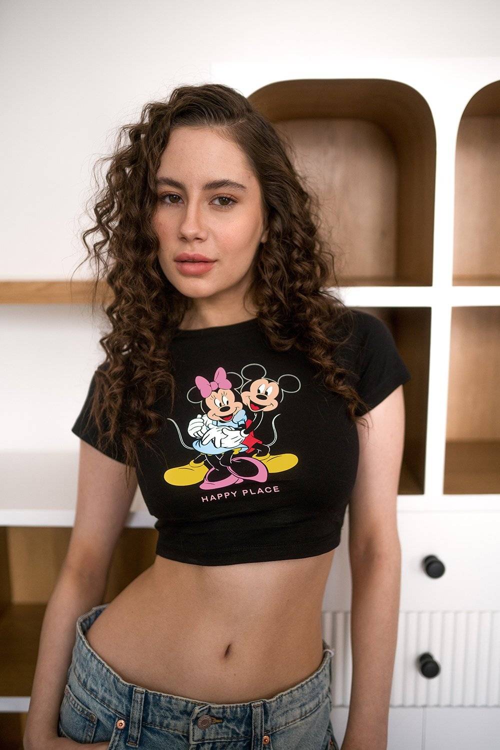 Bonkers Corner Casual Graphic Print, Printed Women Black Top