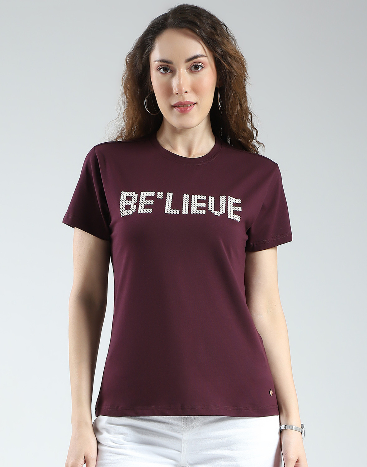 Image of MONTE CARLO Casual Printed Women Red Top