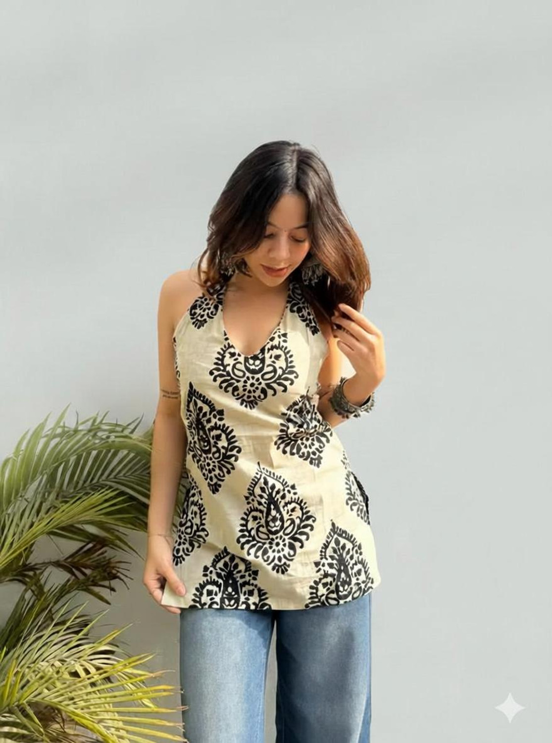Image of Krishna sakhi Women Printed Tunic Kurta