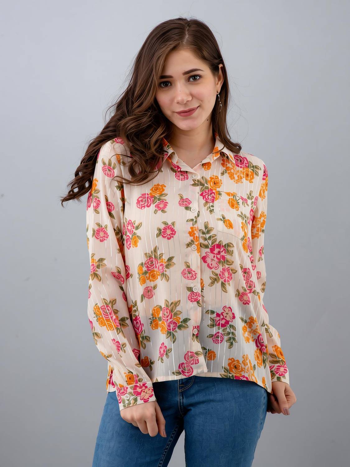 ADRIANA Party Printed Women White Top
