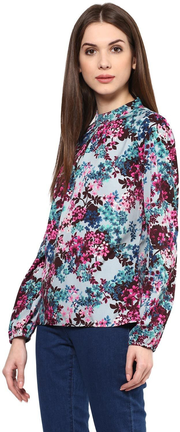 Image of HARPA Casual Full Sleeve Floral Print Women Multicolor Top