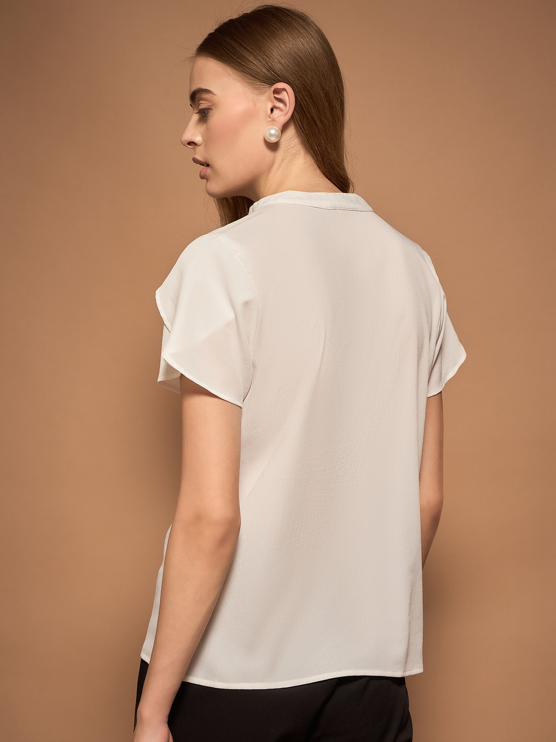 Image of Berrylush BIZwear Formal Solid Women White Top