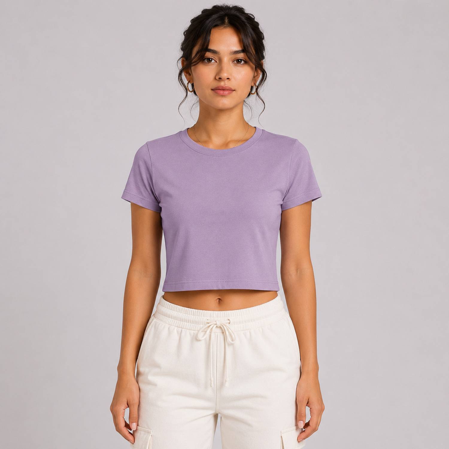 Greyscale Casual Regular Sleeves Solid Women Purple Top