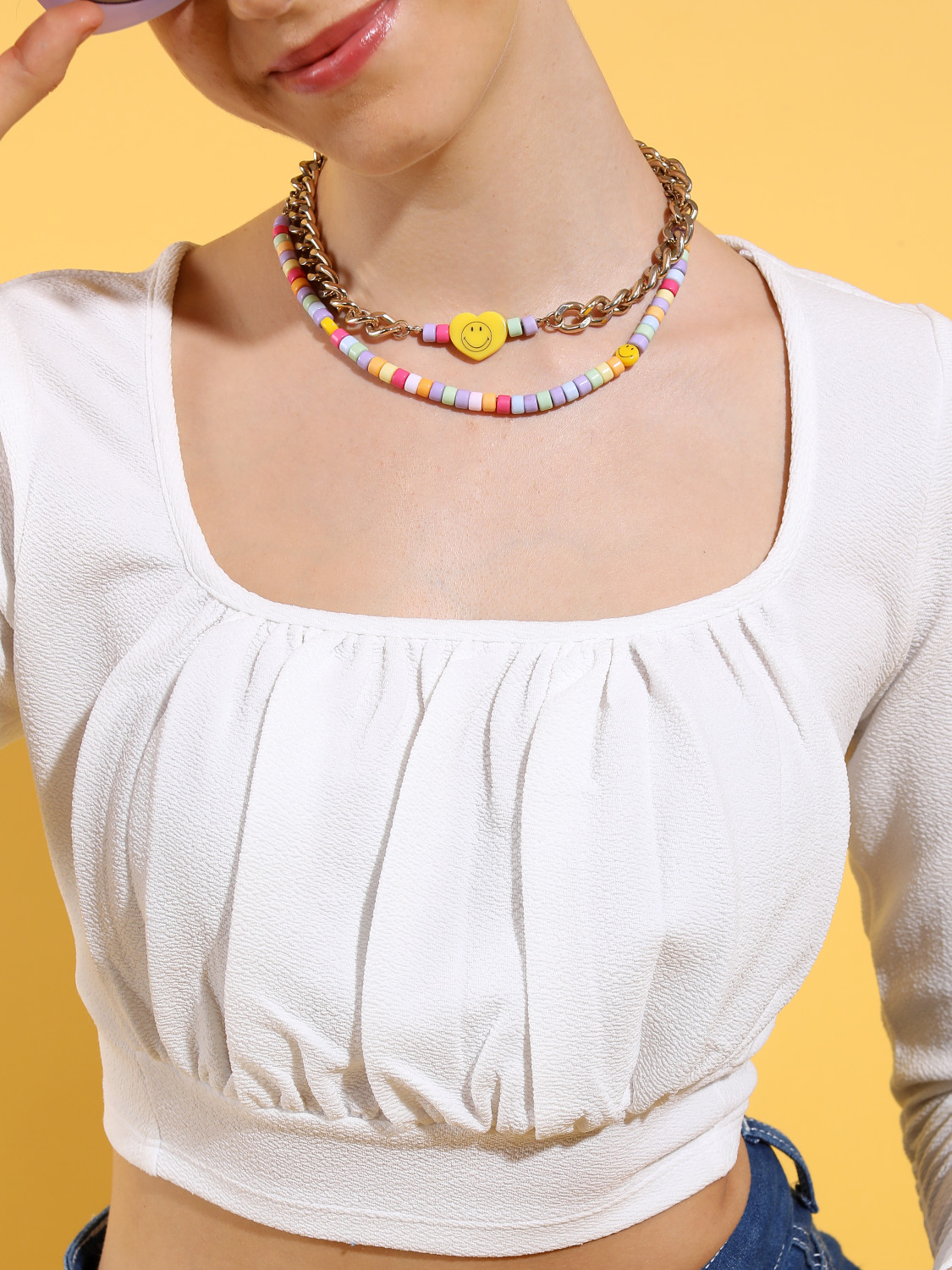 Image of Tokyo Talkies Casual Solid Women White Top