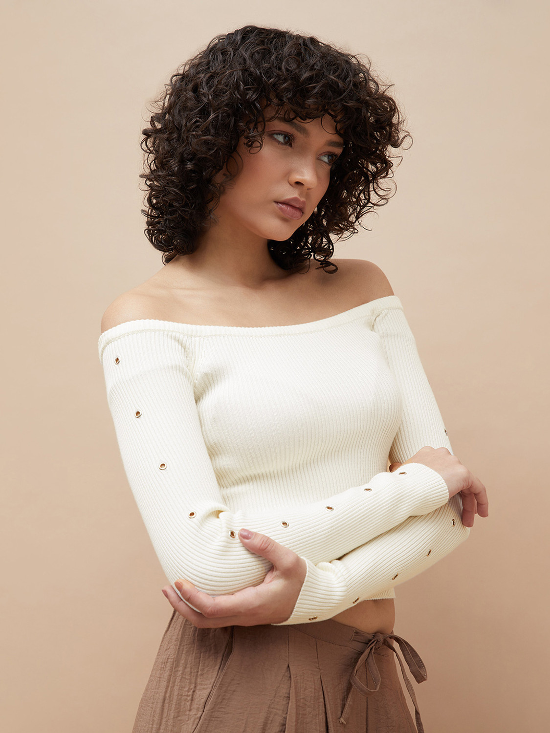 Image of Ginger by Lifestyle Casual Self Design Women White Top