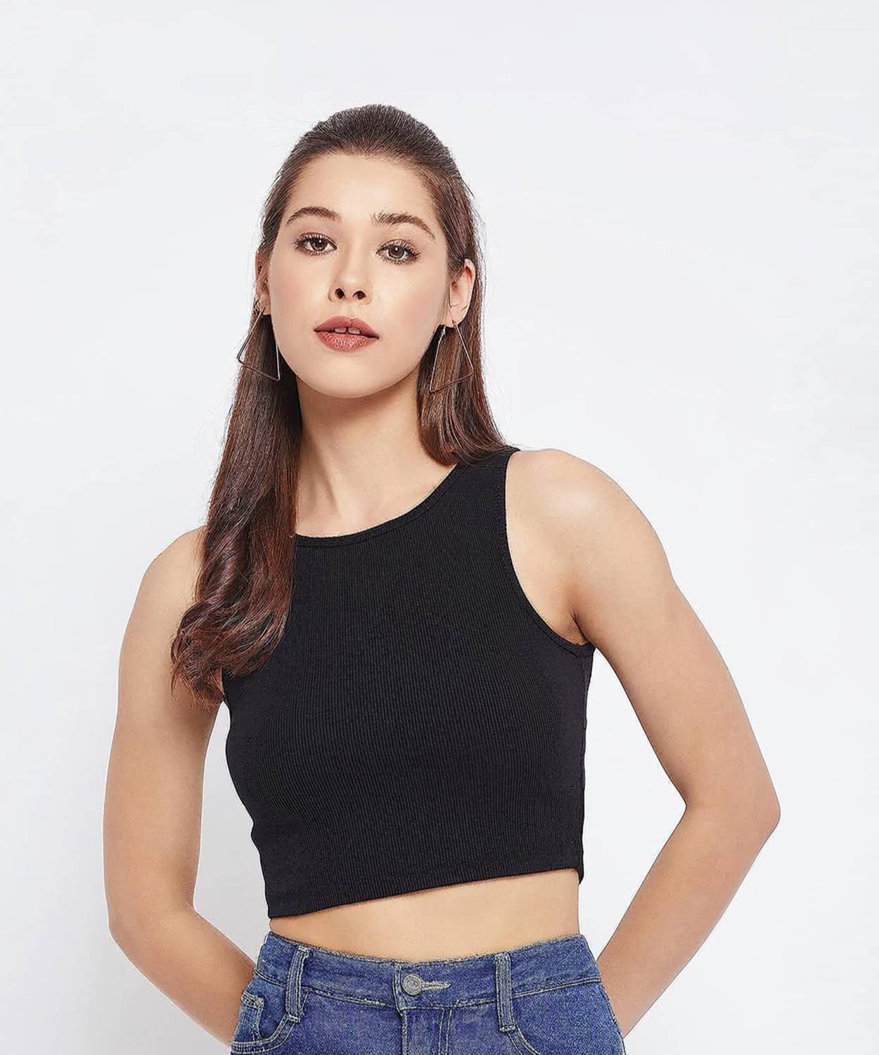 AmbeSilkMill Casual Solid Women Black Top