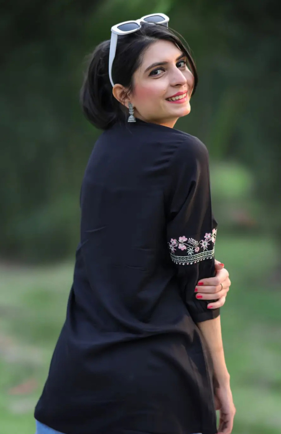 Image of reepree Casual Embroidered Women Pink Top