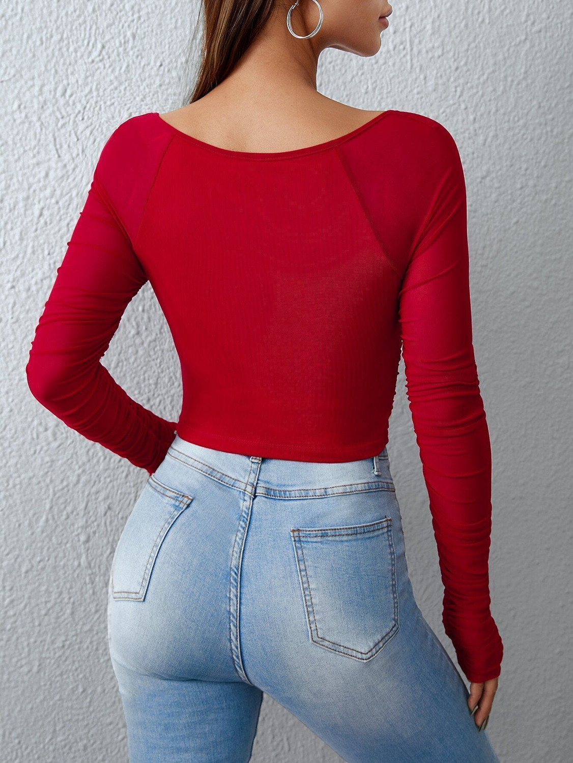 Image of clobug Casual Solid Women Red Top