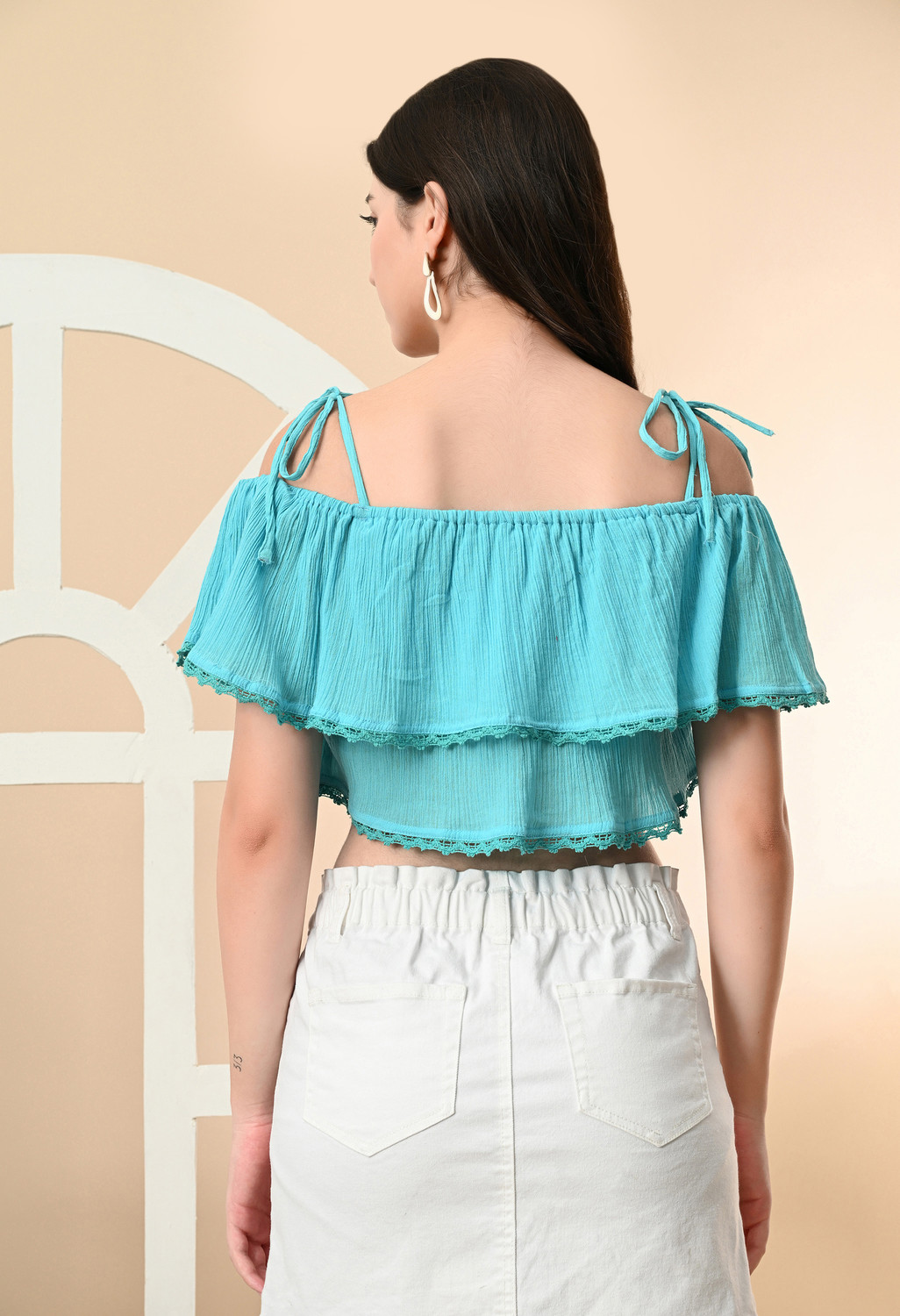 Image of Raffaella Party Embroidered Women Dark Blue Top