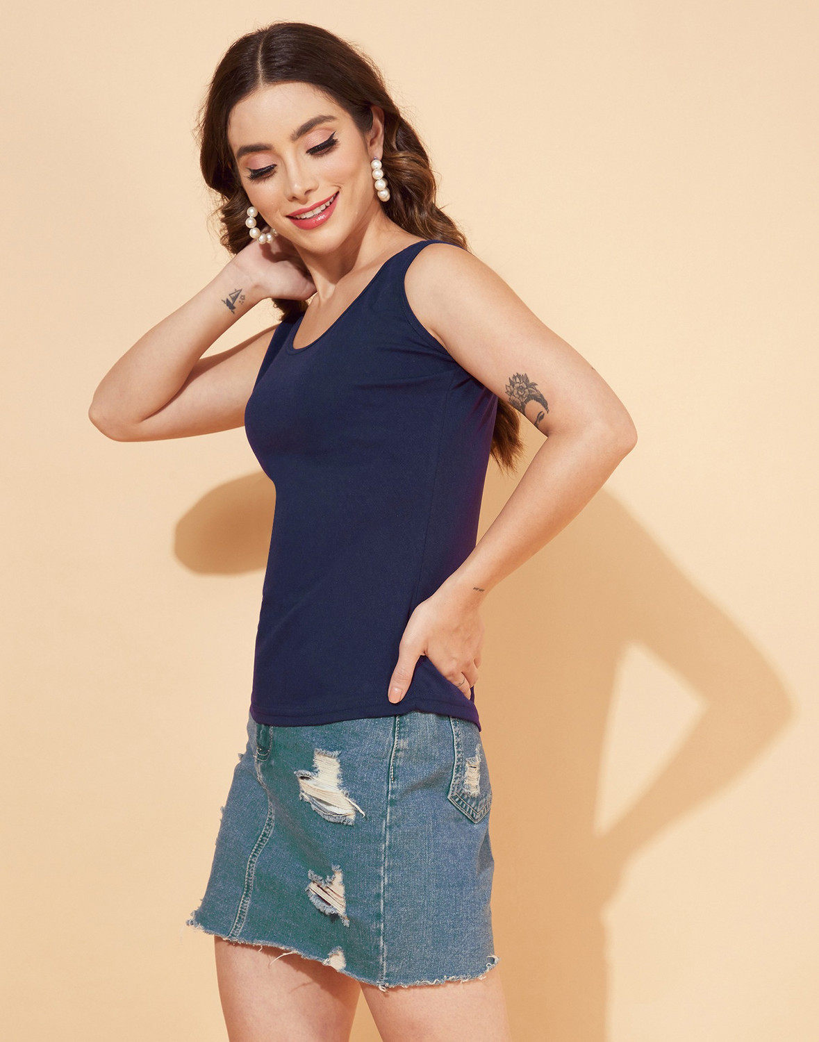 Image of Selvia Casual Solid Women Blue Top