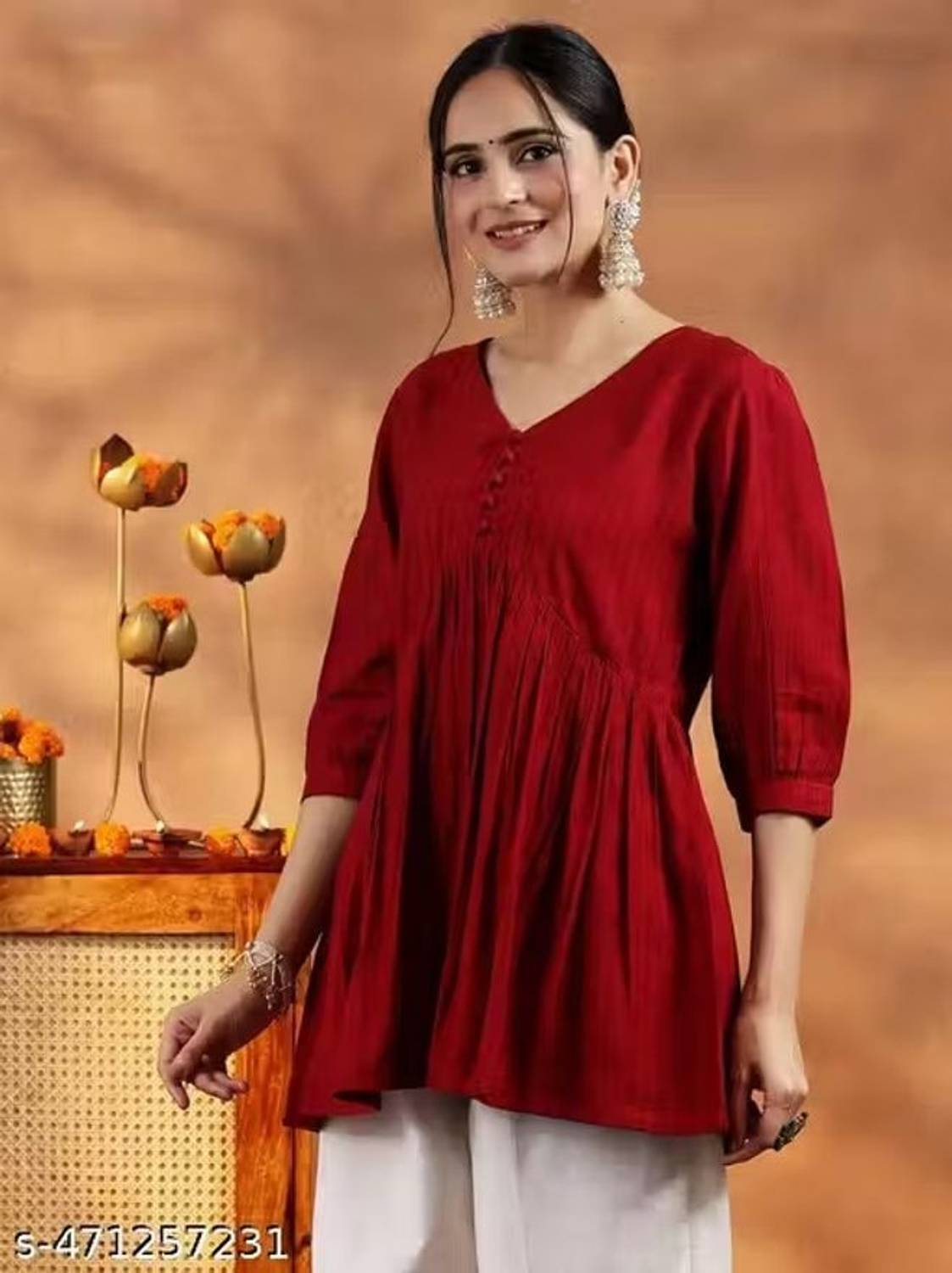 Bohra Enterprises Casual Solid Women Red Top