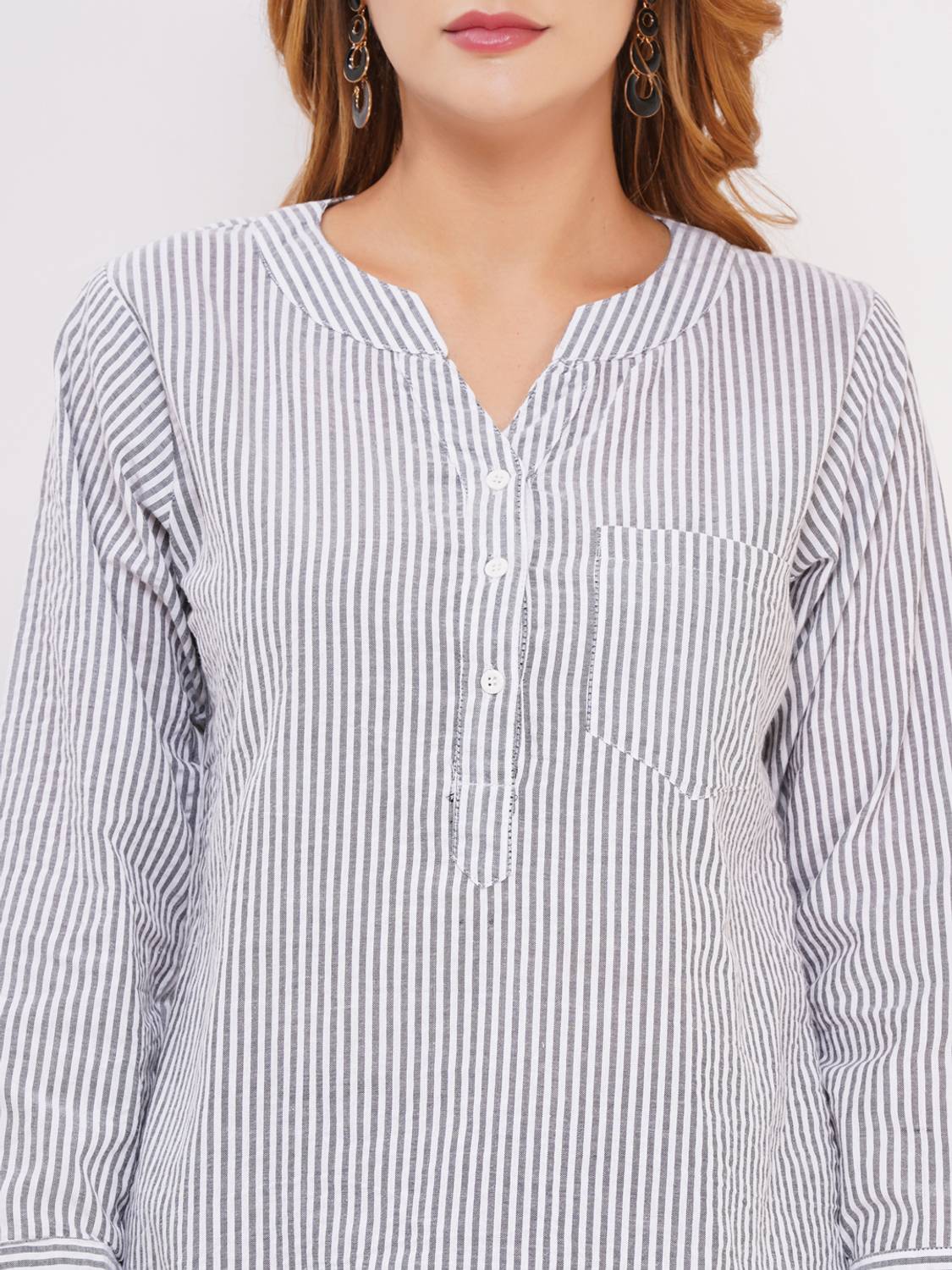 Ameeha Casual Striped Women Black Top