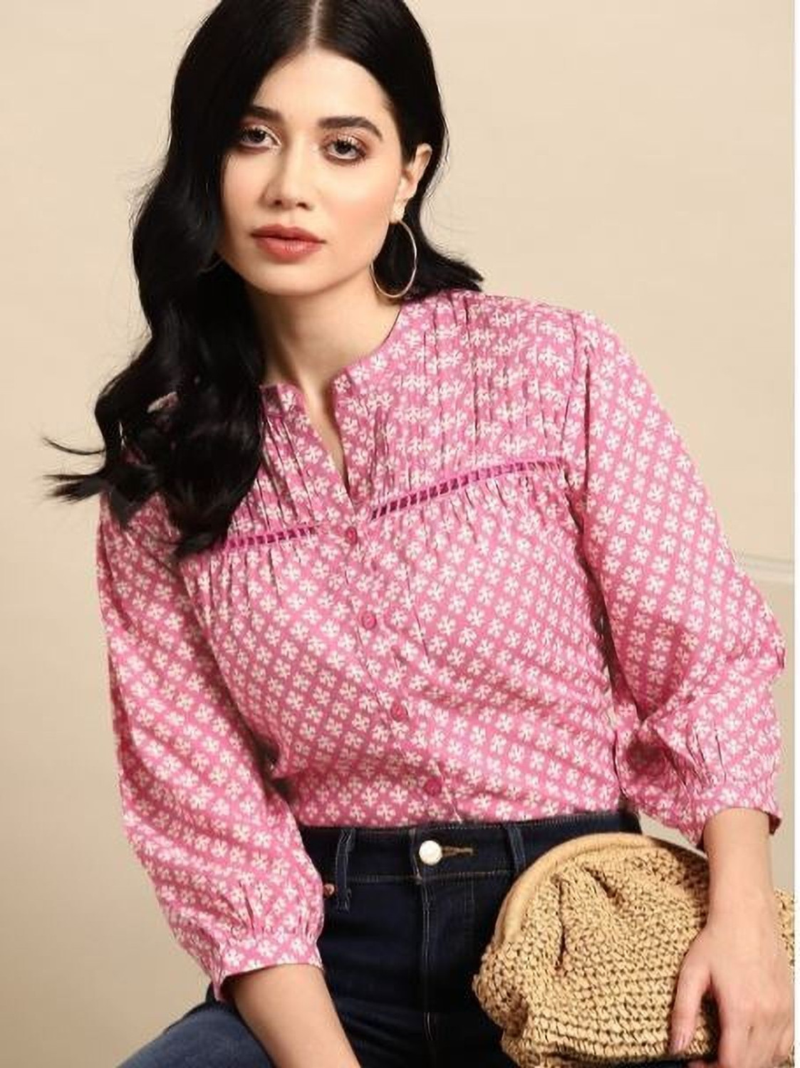 Image of Fab8Sight Casual Printed Women Pink Top