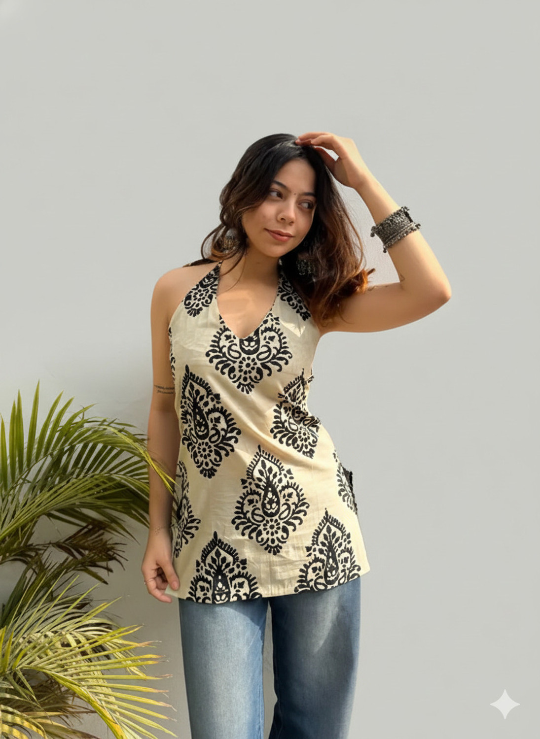 Image of Krishna sakhi Women Printed Tunic Kurta