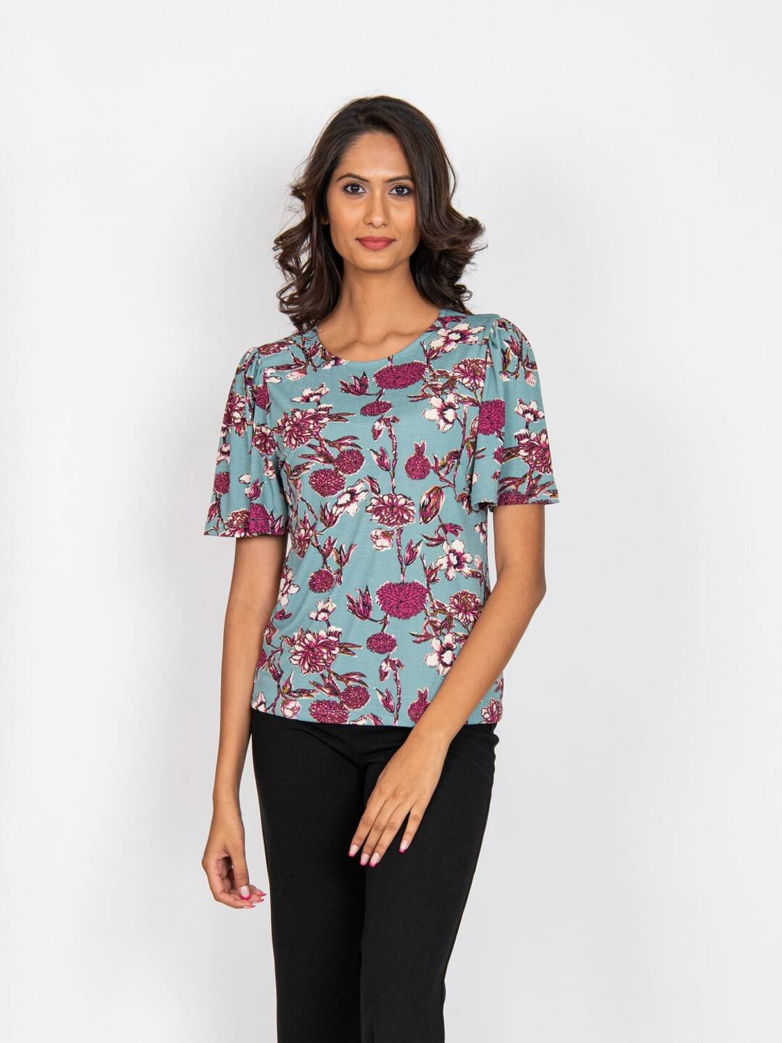 Amadore Casual Printed, Floral Print Women Multicolor Top