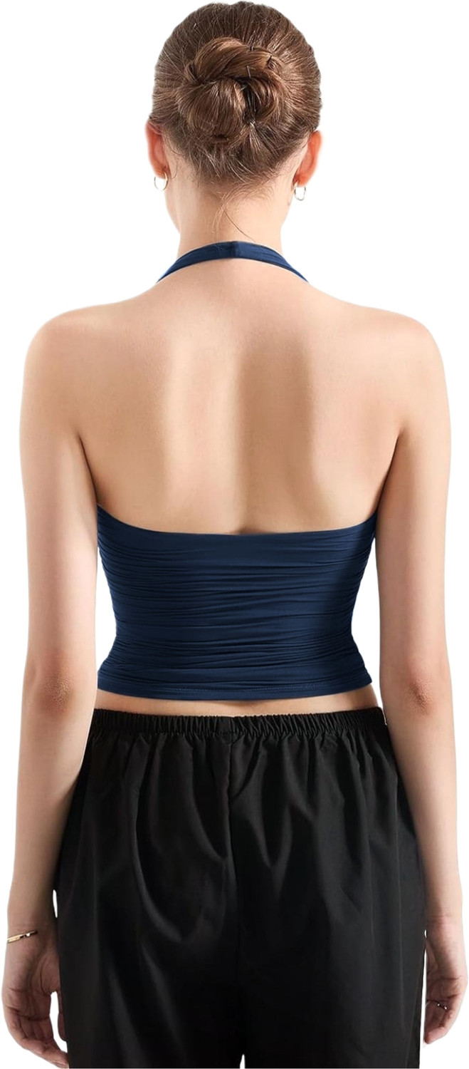 Image of SIGHTBOMB Casual Solid Women Dark Blue Top