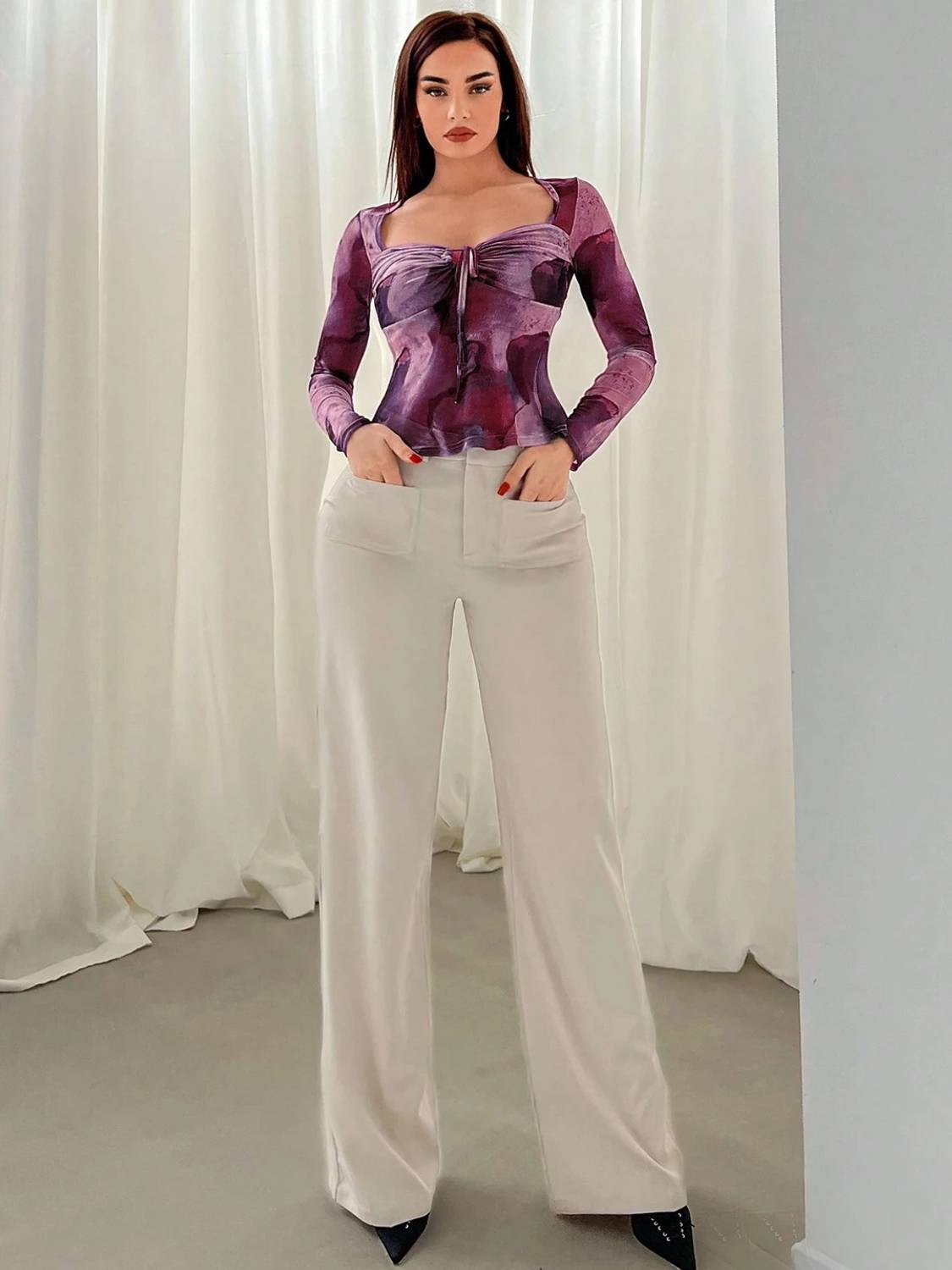 TANDUL Purple Printed Women Top - Image 2