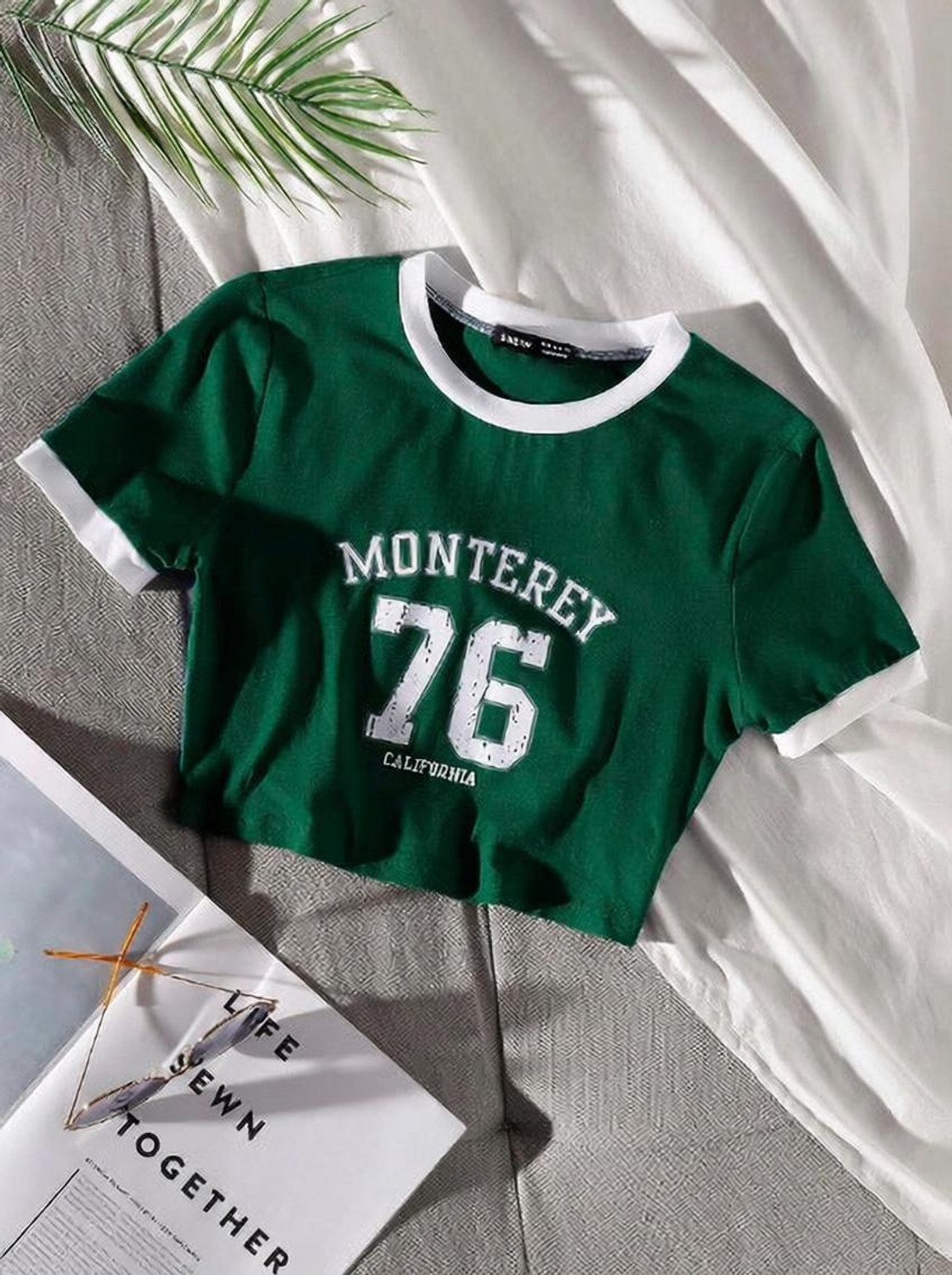Image of Saigarments Party Printed Women Green Top