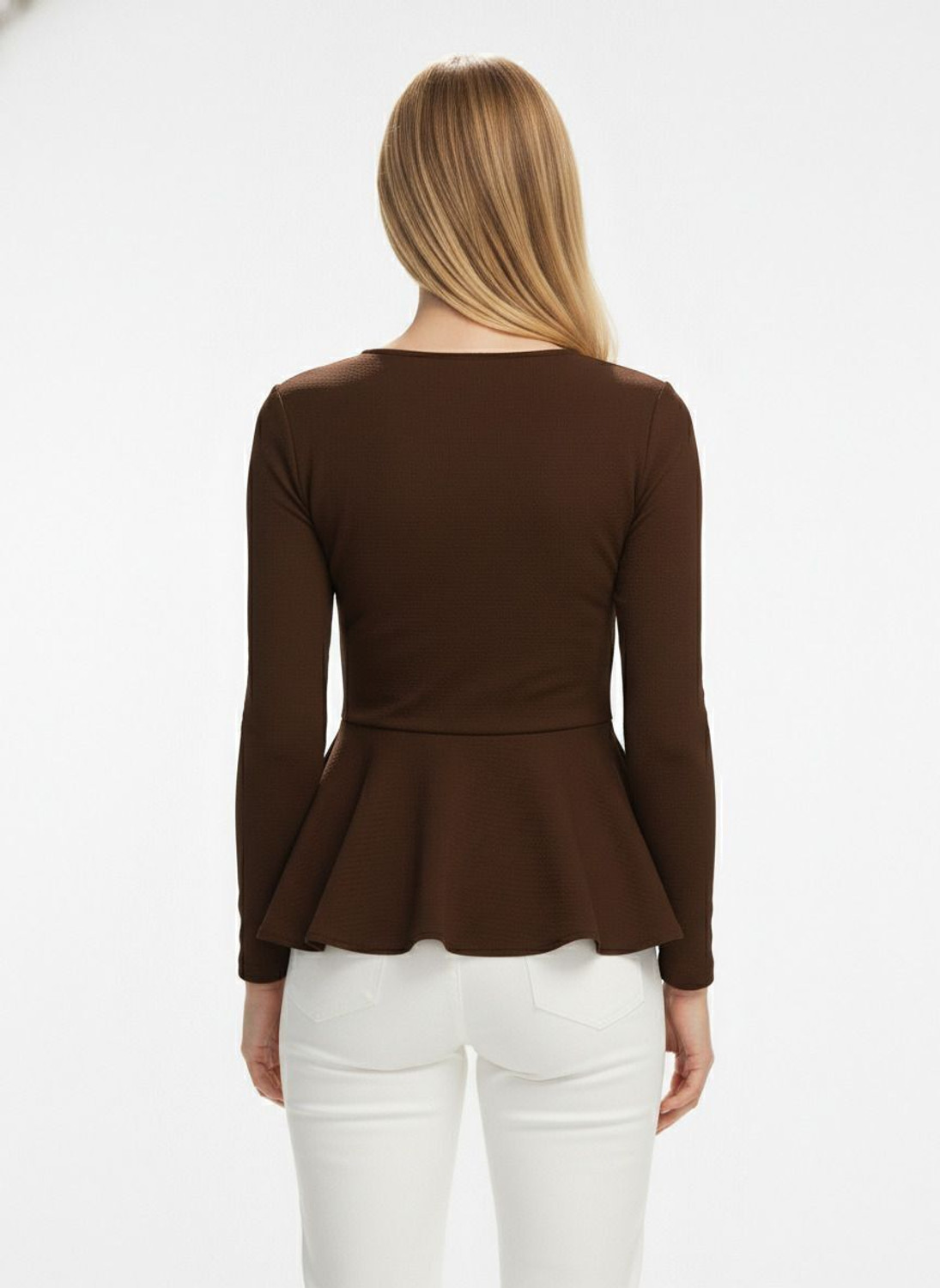 Image of SHEEZZY Casual Self Design Women Brown Top