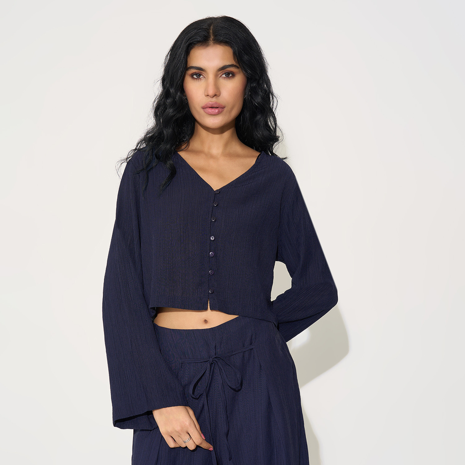 Image of Honey By Pantaloons Casual Solid Women Blue Top