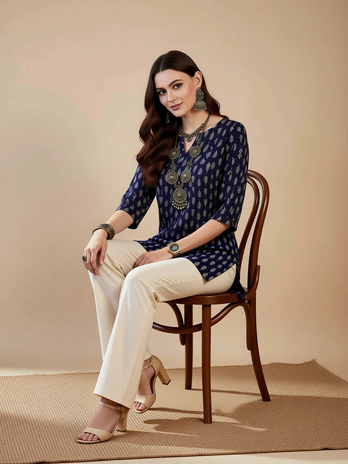 Image of EthnicBasket Women Printed Tunic Kurta