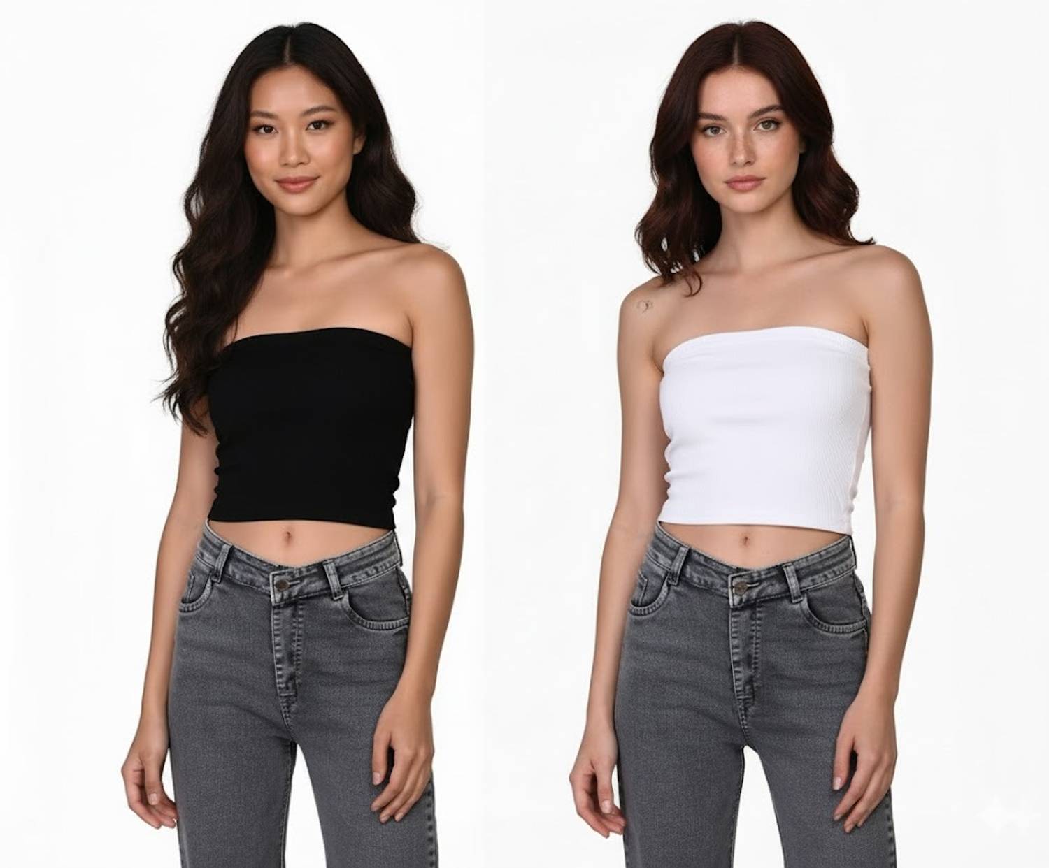 Pack of 2 Casual Sleeveless Solid Women Black, White Top