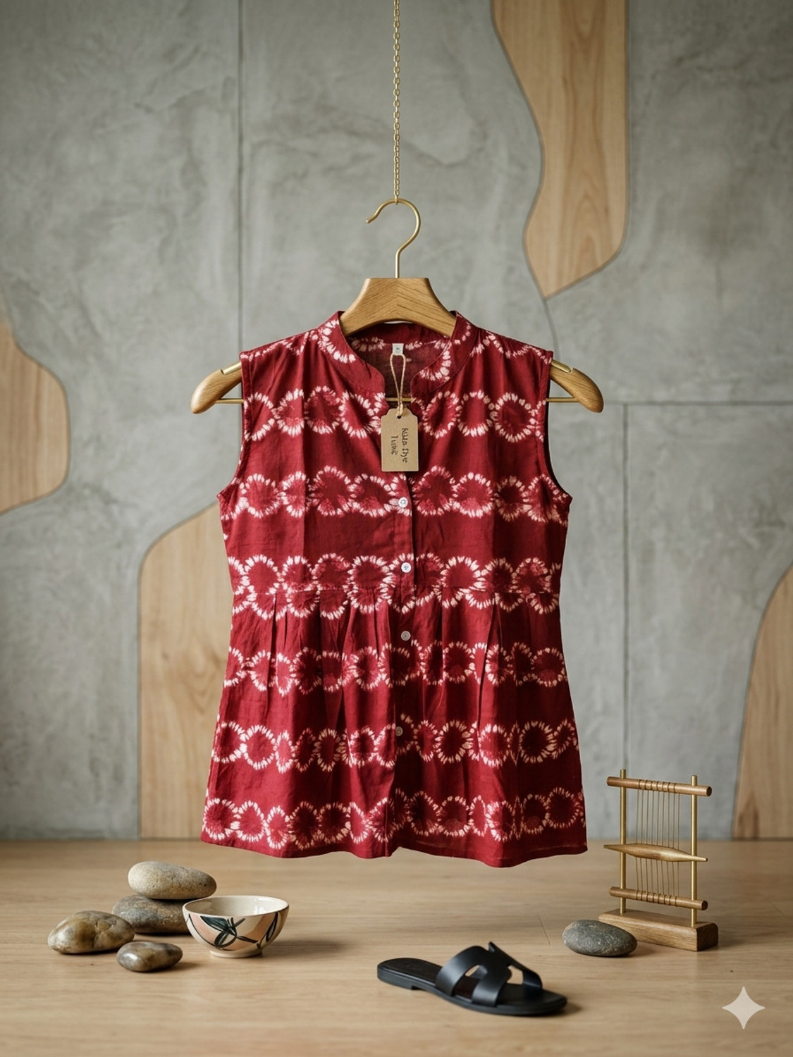 Image of FANCIFY Casual Printed Women Maroon Top