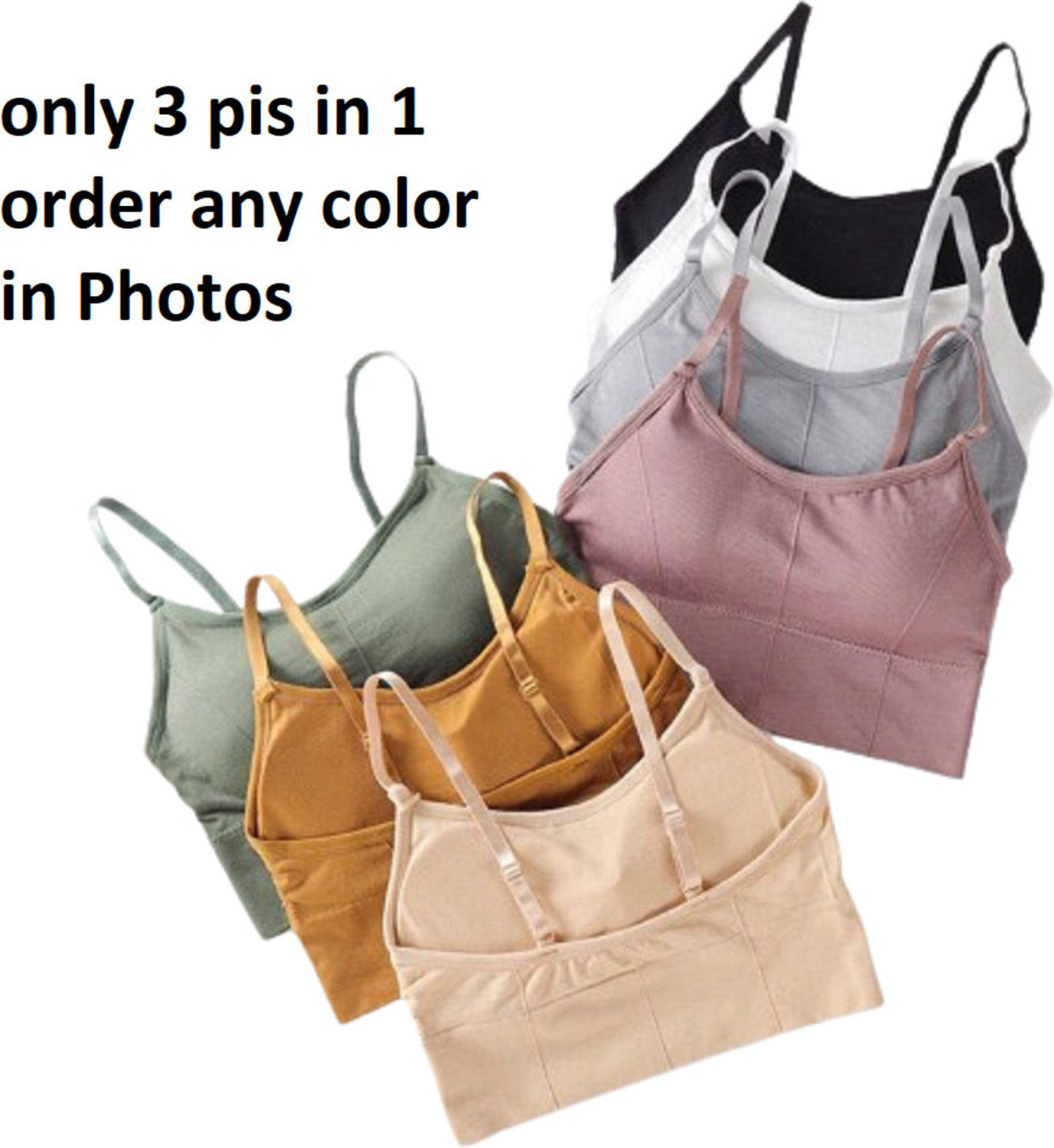Image of Hirrnik Women T-Shirt Lightly Padded Combo bra Women Cami Bra Lightly Padded Bra