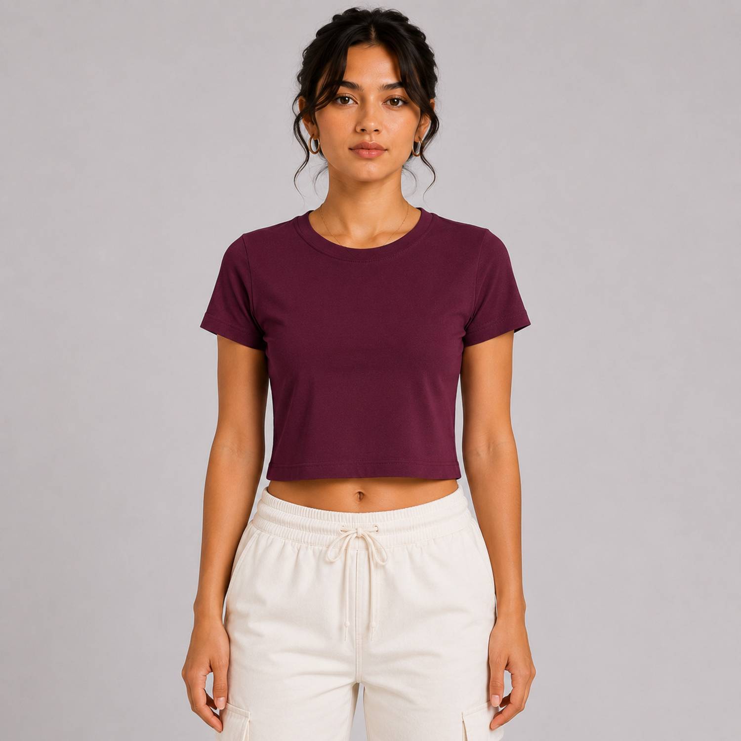 Greyscale Casual Regular Sleeves Solid Women Maroon Top