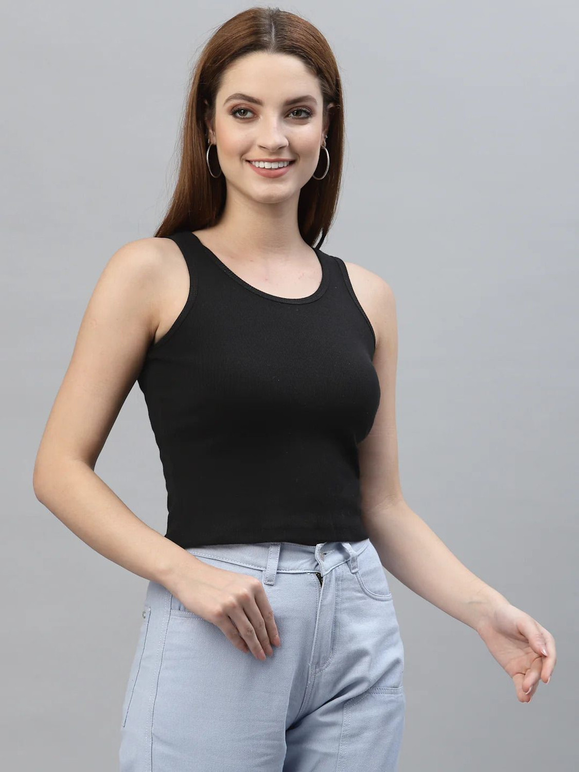 Image of ZERISH Casual Solid Women Black, White Top