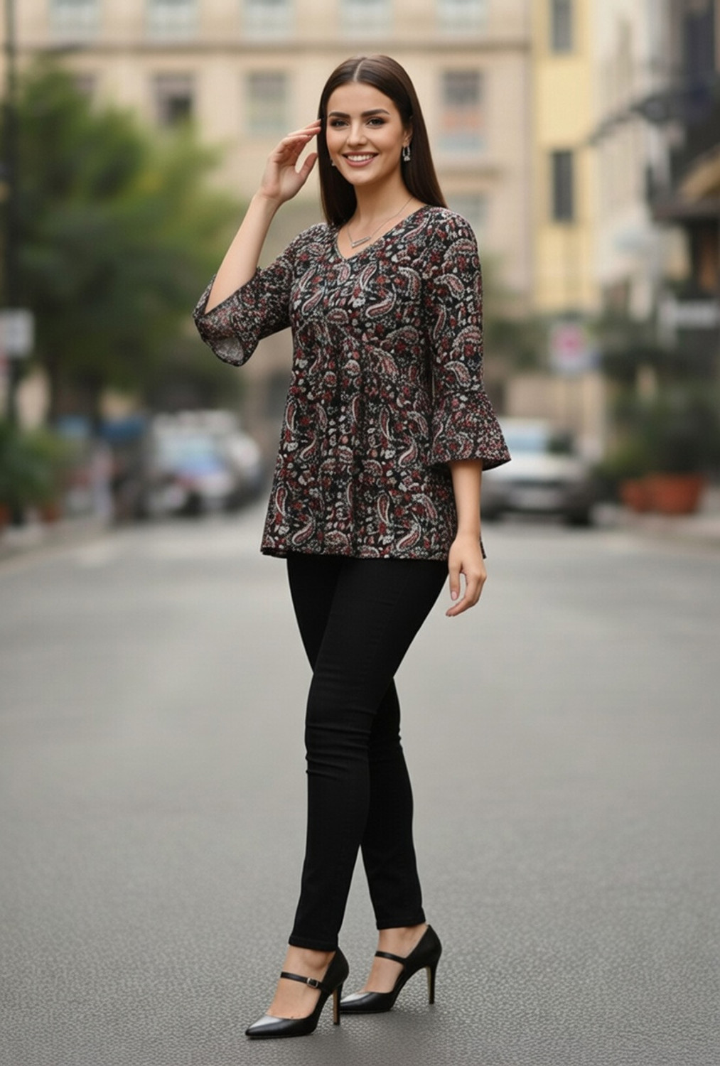 Image of RolyPoly Casual Floral Print Women Multicolor Top
