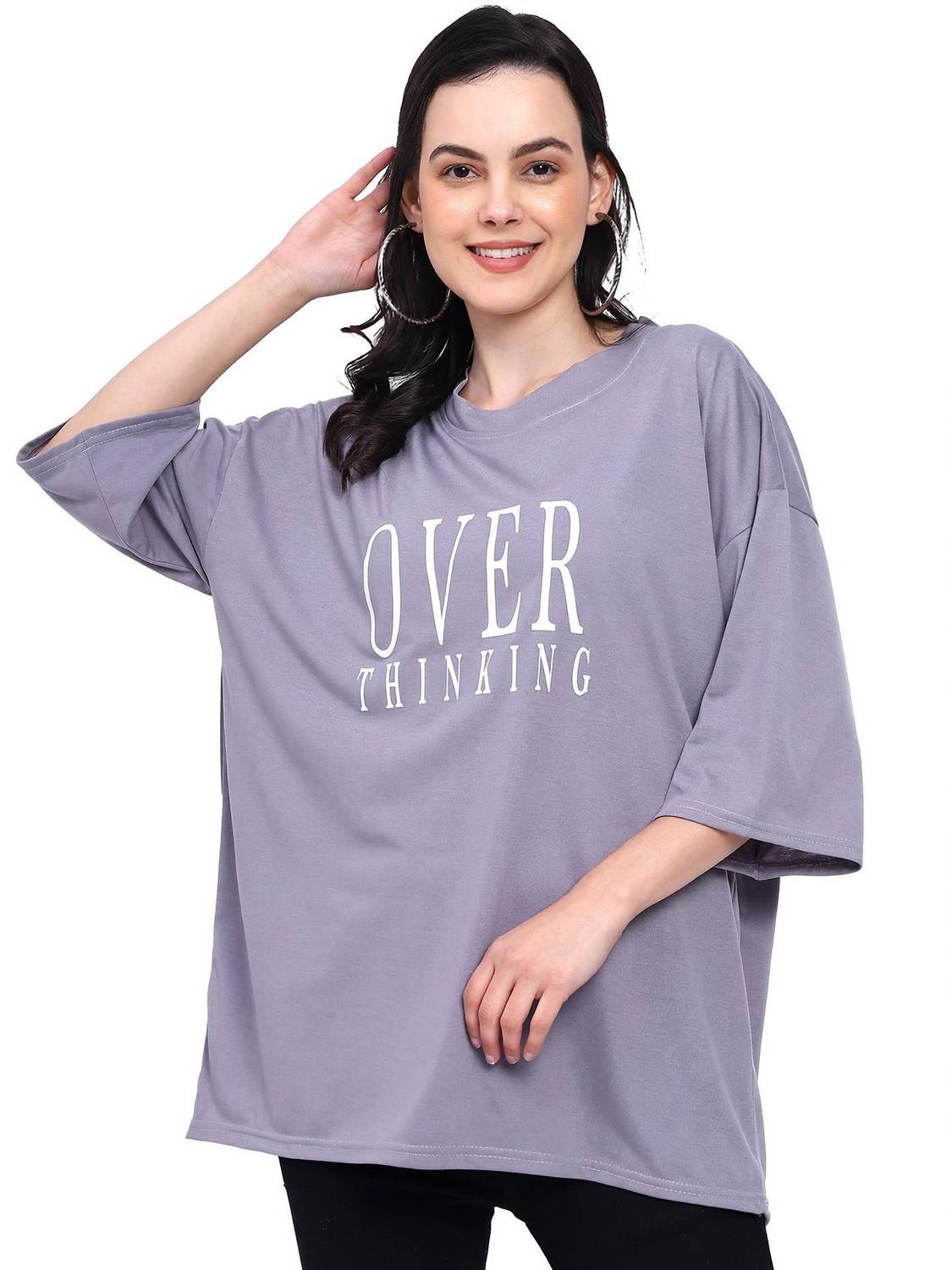 Bombshell Casual Printed Women Grey Top