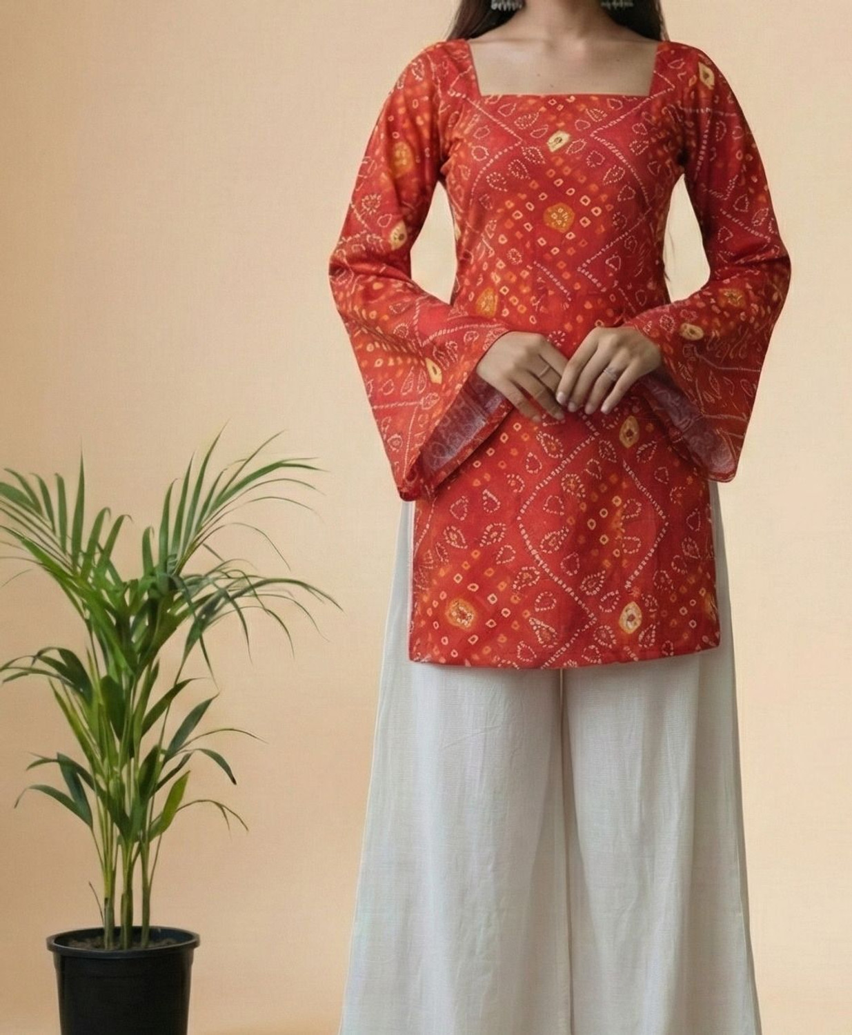Image of Mahira's Comfort Party Printed Women Red Top