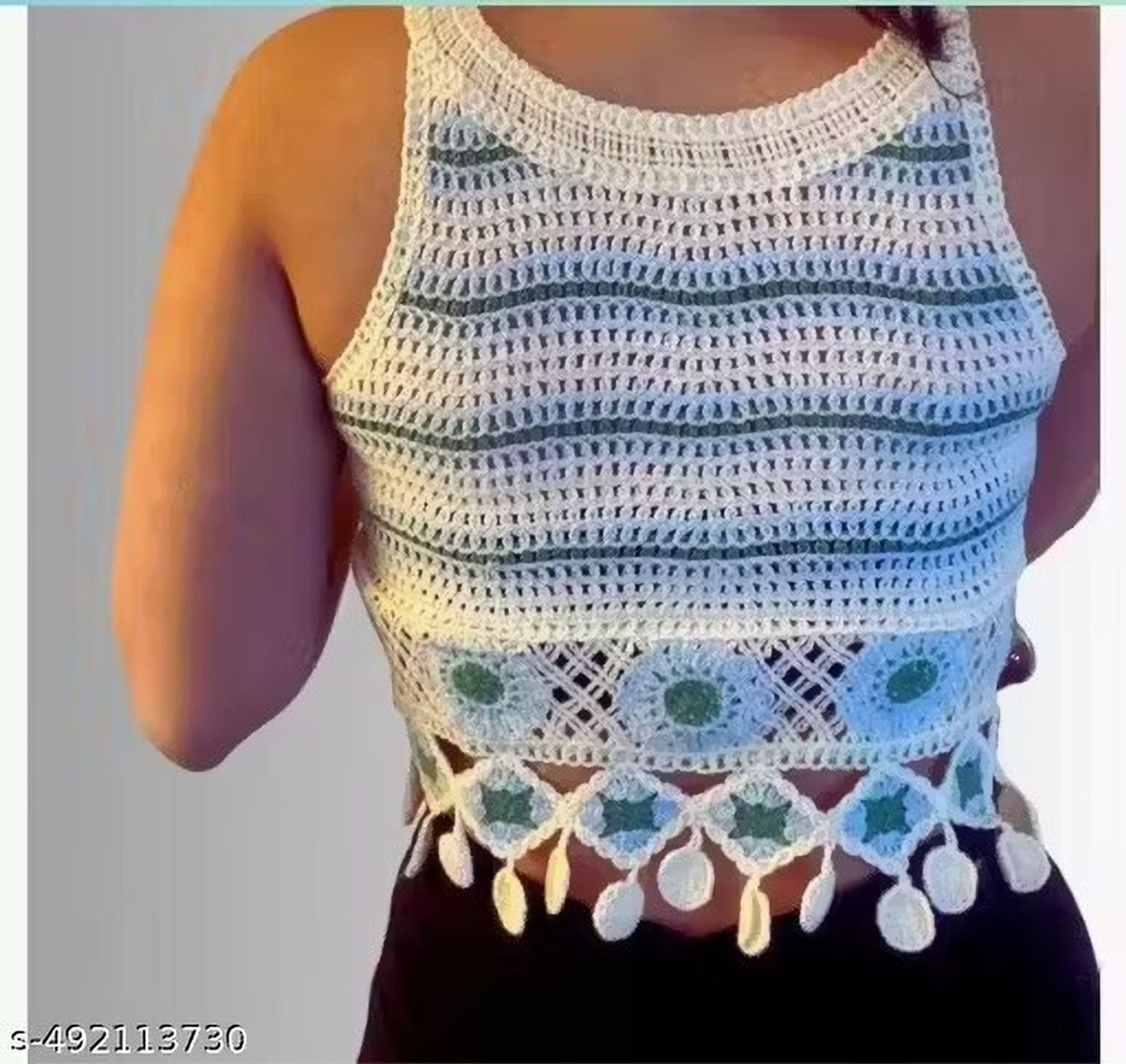 Image of Epicedesigns Casual Self Design Women Blue Top