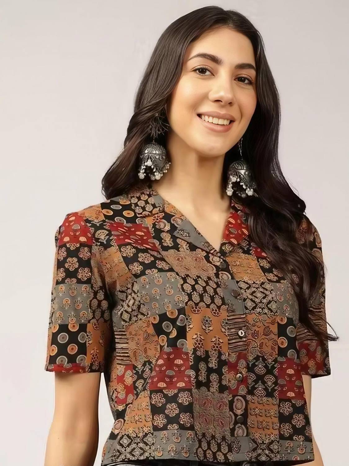 ashraj Party Printed Women Multicolor Top