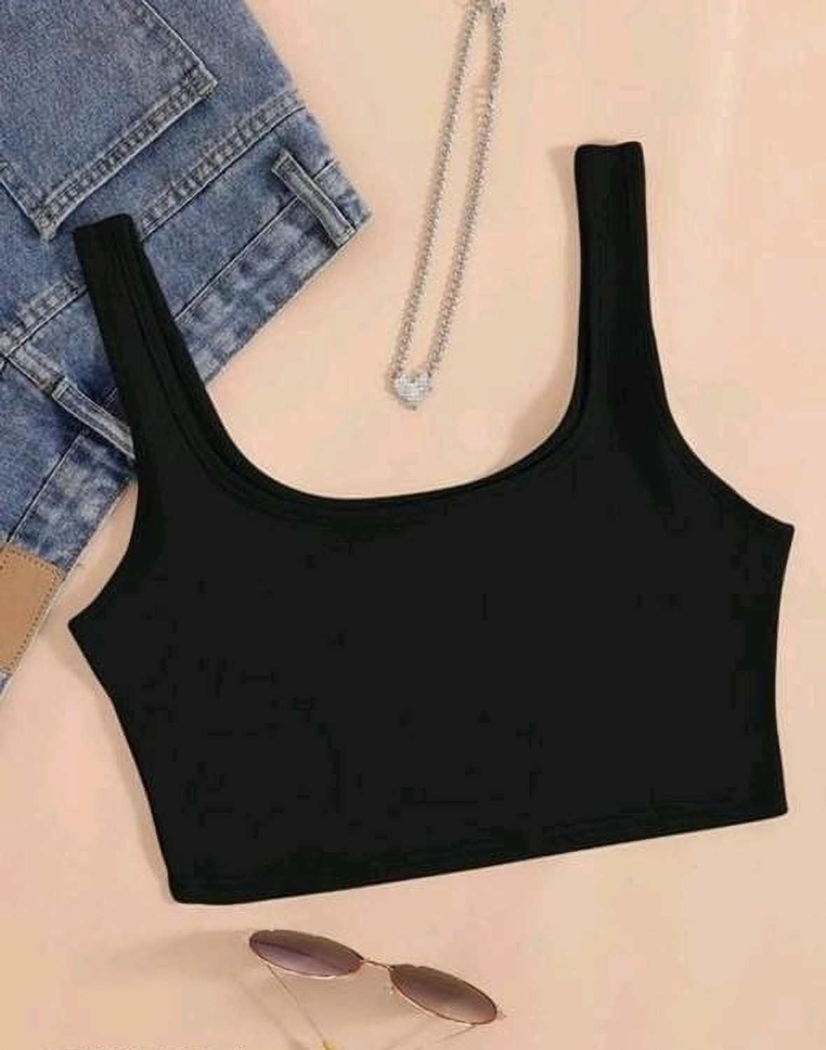 Image of TUSI Casual Solid Women Black Top