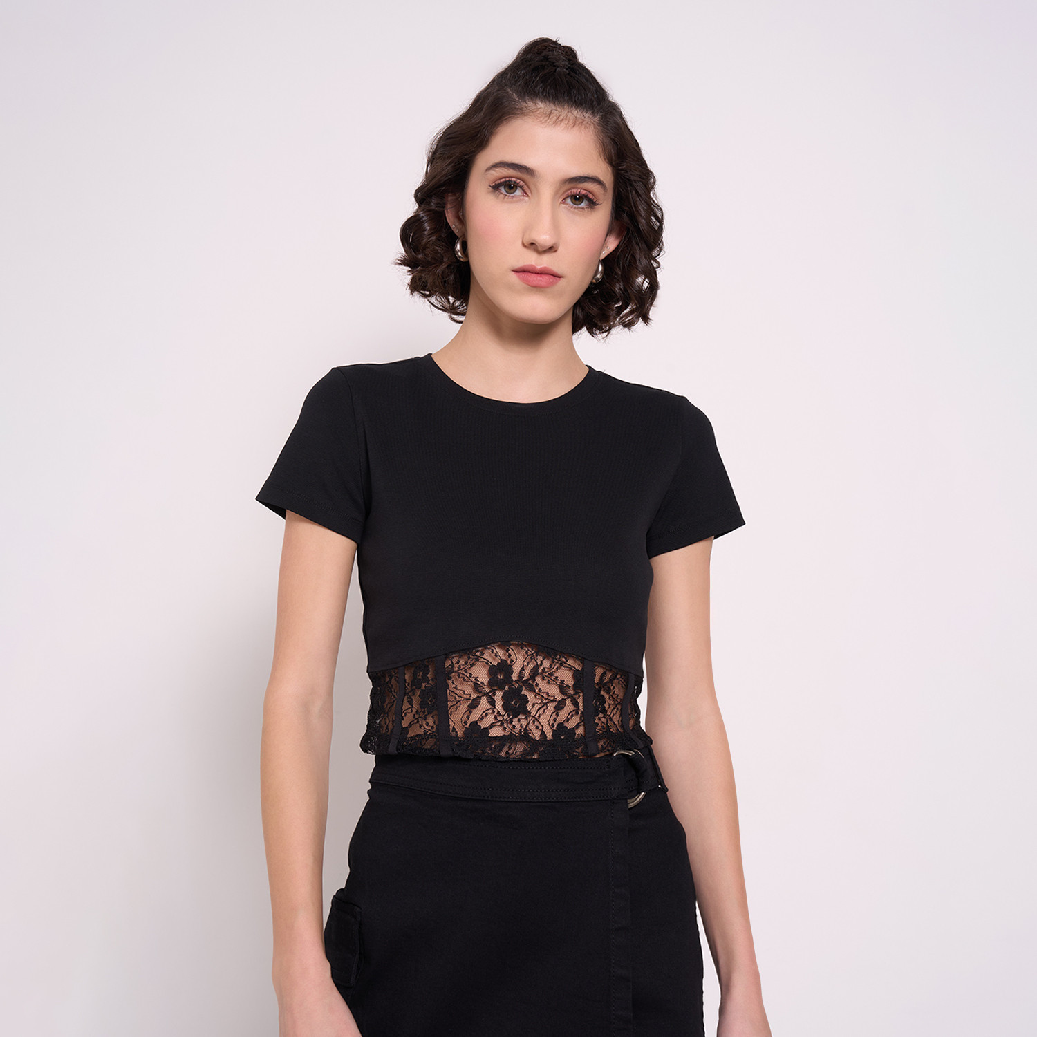 Image of SF Jeans by Pantaloons Casual Solid Women Black Top