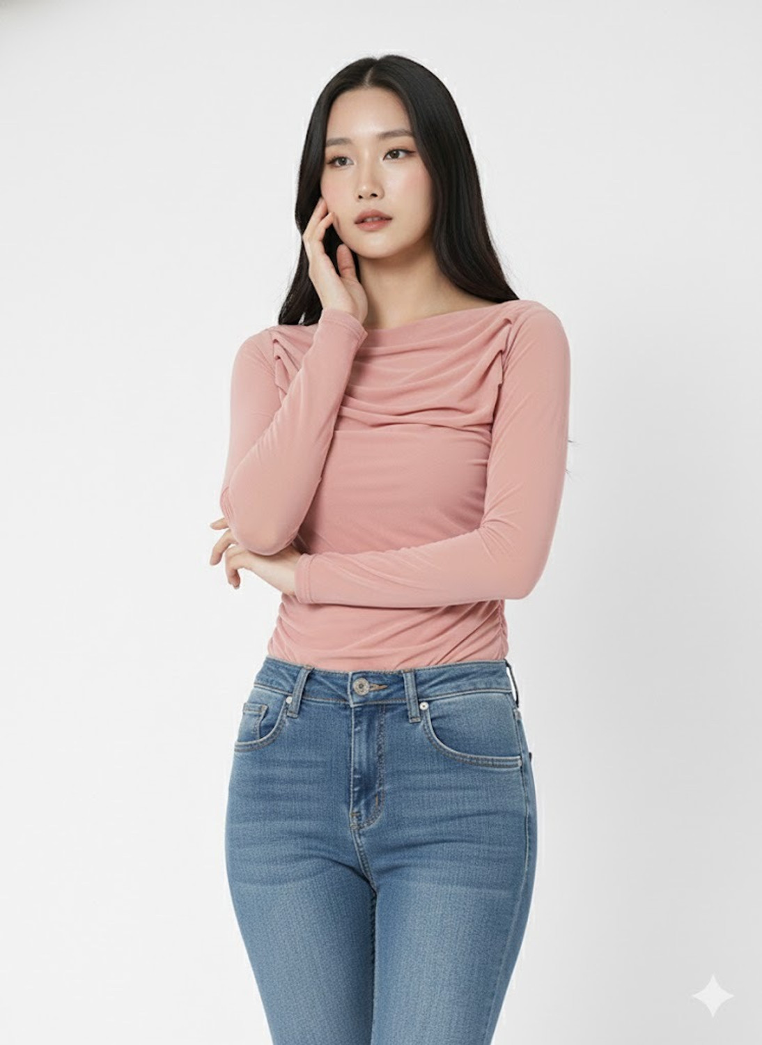 Image of urban streetwear Casual Solid Women Multicolor Top