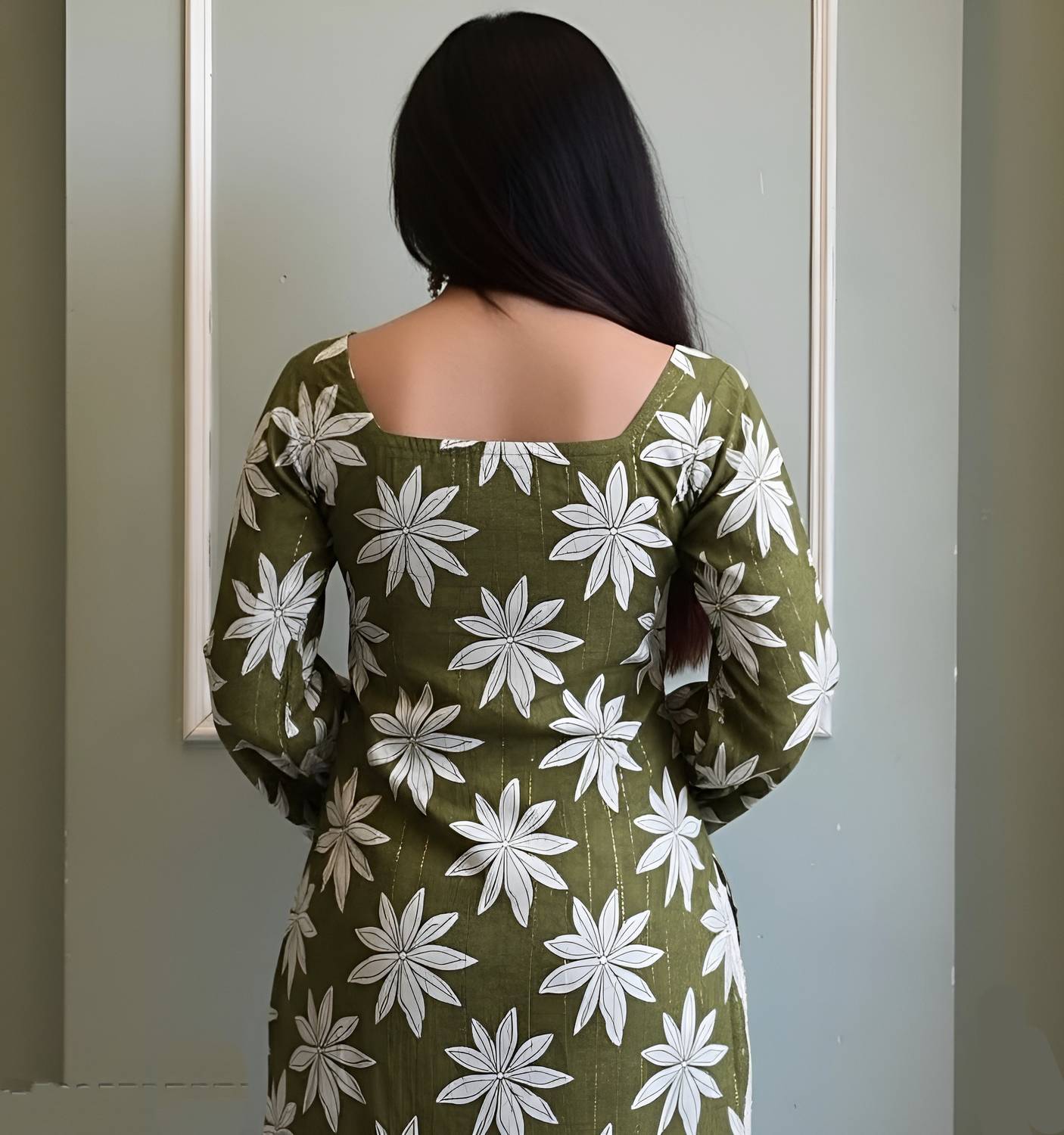 Fabric Fetch Floral Print Straight Kurta - Image 3