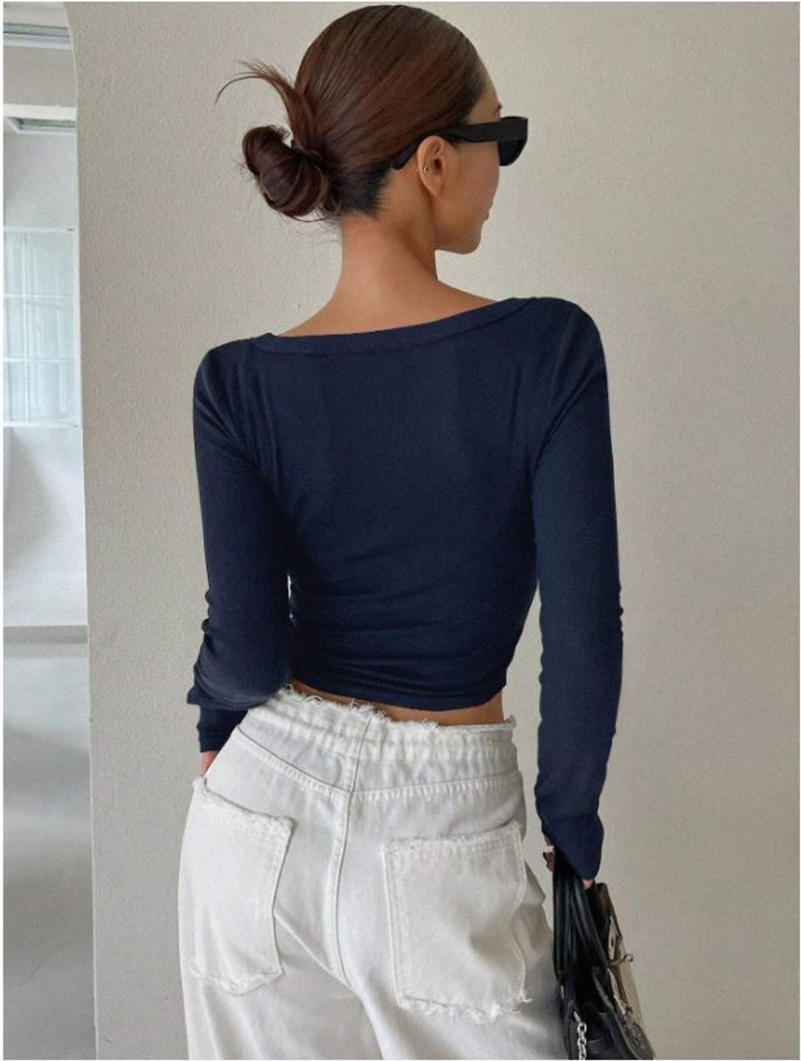 Image of JC JUMMY COUTURE Casual Solid Women Blue Top