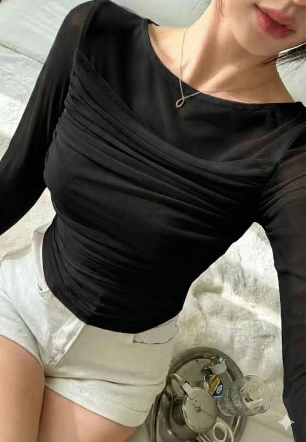 Sompal Women Black Casual Top - Image 3