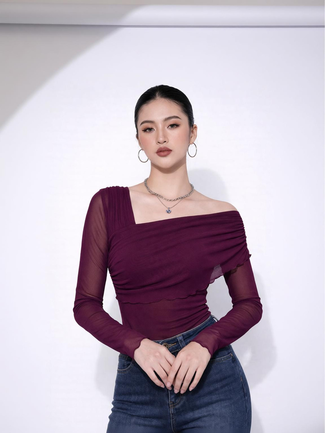 urban streetwear Party Self Design Women Maroon Top