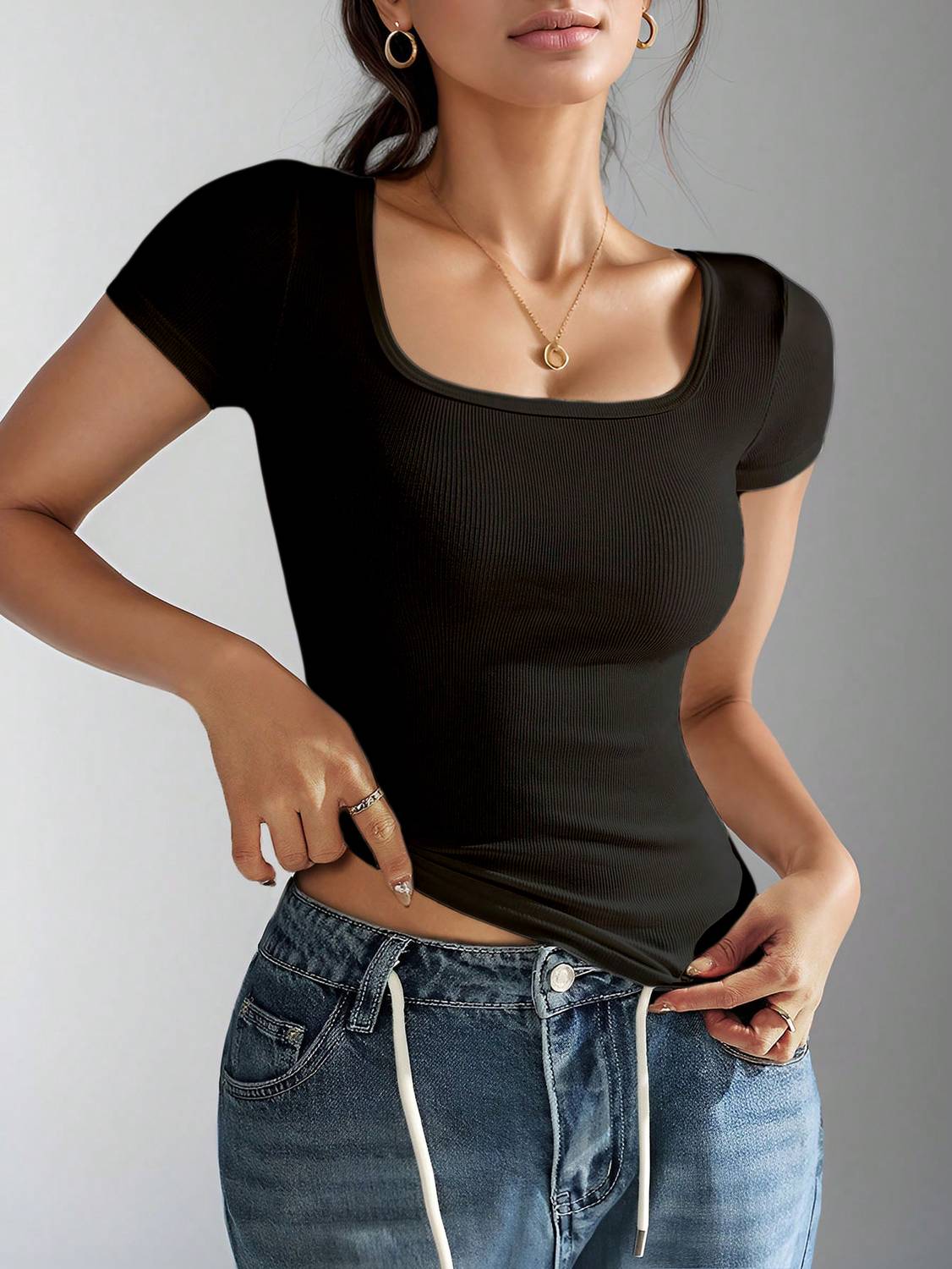 Nalax Designs Casual Solid Women Black Top