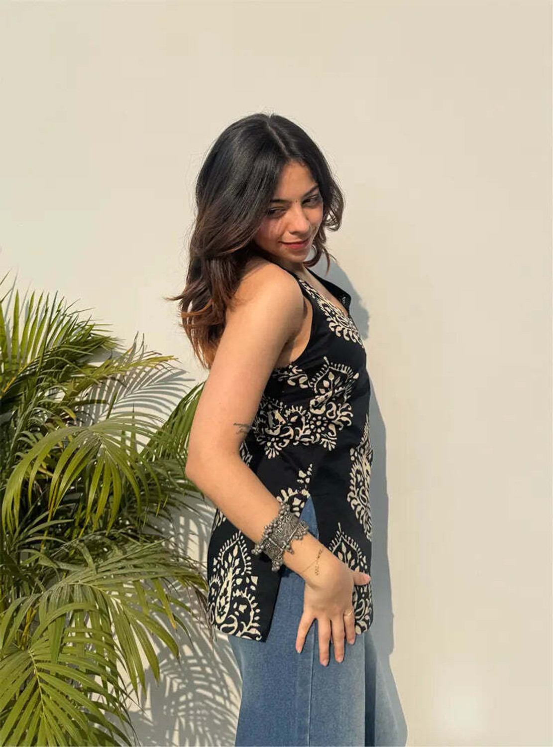Image of Krishna sakhi Women Printed Tunic Kurta