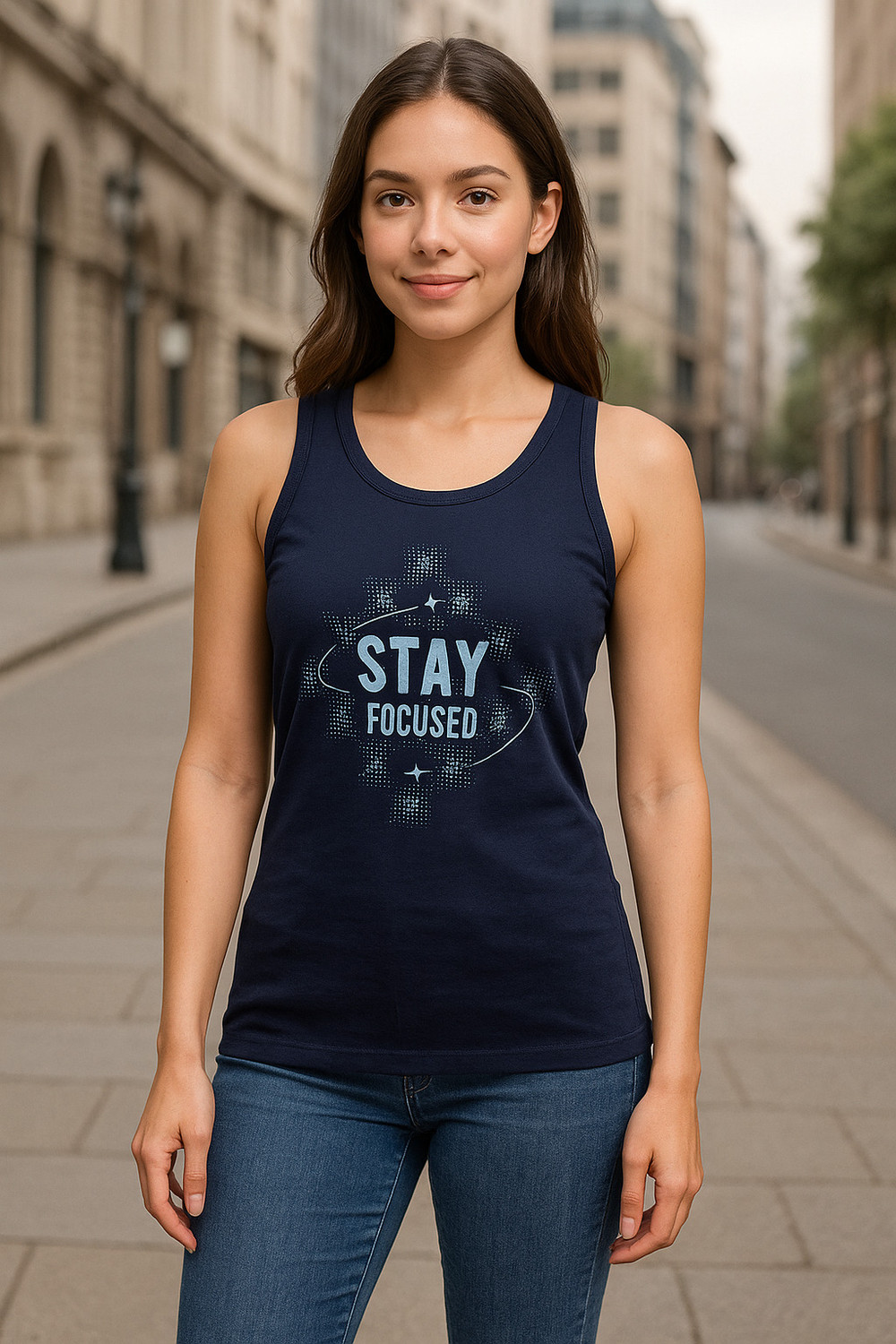 Image of Fleximaa Casual Printed Women Dark Blue Top
