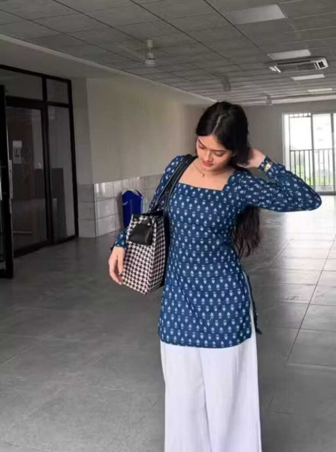 Image of Chhapainama fashion Casual Printed Women Dark Blue Top