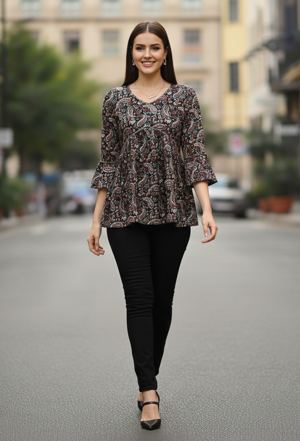 Image of RolyPoly Casual Floral Print Women Multicolor Top