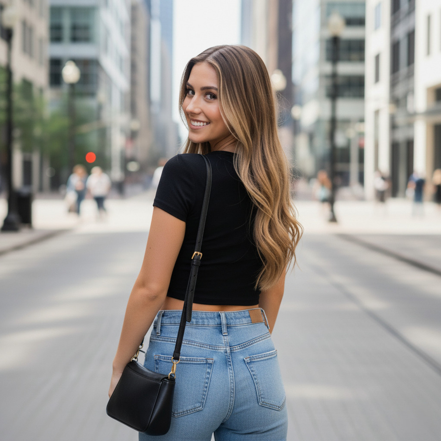 Image of silver threads Casual Solid Women Black Top