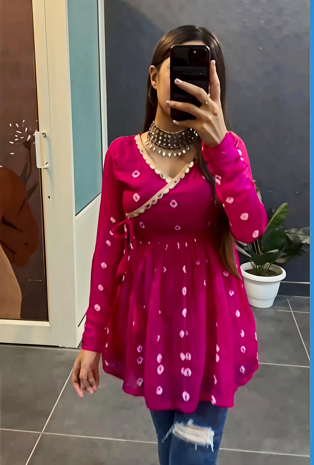 Image of ROOPMYTRA Casual Printed Women Pink Top
